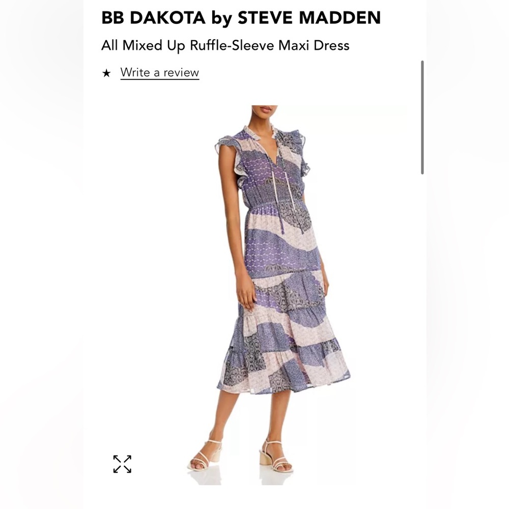 BB Dakota x Steve Madden All Mixed Up Ruffle-Sleeve Maxi Dress